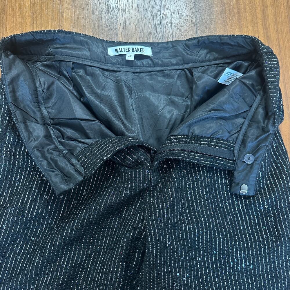 Walter Baker Black Tyler Pant, Sparkle Tweed,‎ Cropped, Holiday,  Size 12 NWOT - Picture 12 of 12